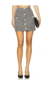 L Agence Zander Mini Skirt In Black  Ivory & Gold