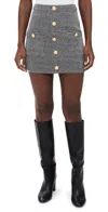 L Agence Zander Mini Skirt In Black/ivory/gold