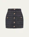 L Agence Zander Tweed Mini Skirt In Bluegreen Multi Tweed