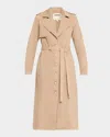 L Agence Zavia Denim Trench Coat In Brown