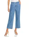 L Agence L'agence Zayne Striped High Rise Crop Jeans In Denim Stripe In Multi