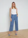 L Agence L'agence Zayne Striped High Rise Crop Jeans In Denim Stripe In Denim Stripe