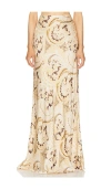 L Agence Zeta Maxi Skirt In Tan