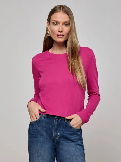 L Agence Zeva Long Sleeve Tee In Pink