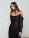 L Agence Zion Silk Blouse In Black