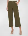 L Agence L'agence Zoella Stretch Cotton Crop Cargo Pants In British Khaki