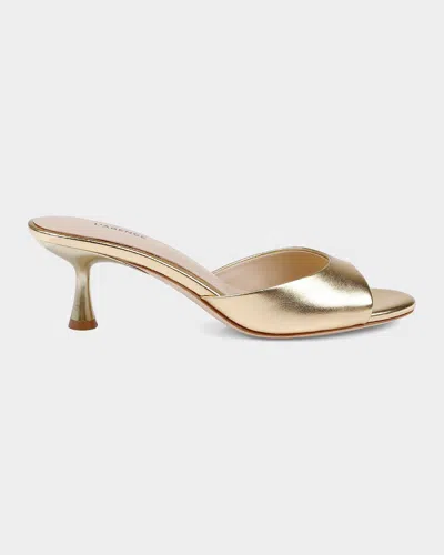 L & Apos;agence 55mm Arleen Leather Mules In Gold