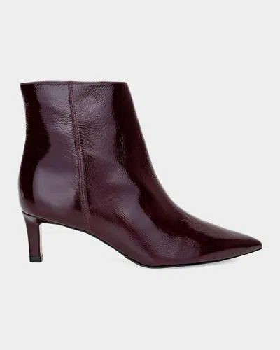 L & Apos;agence 75mm Lilly Ii Patent Leather Ankle Boots In Brown