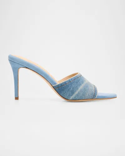 L & Apos;agence 85mm Lolita Denim Mules In Blue