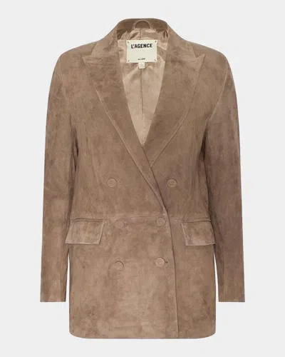 L & Apos;agence Aimee Relaxed Double-breasted Blazer In Cardamom S