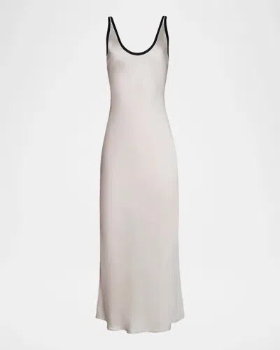 L & Apos;agence Akiya Contrast-trim Maxi Dress In Vintage White