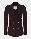 L & Apos;agence Amelia Knit Double-breasted Blazer In Dark Java