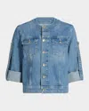 L & Apos;agence Anouk Denim Button-front Jacket In Grant