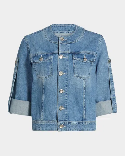 L & Apos;agence Anouk Denim Button-front Jacket In Grant