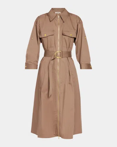 L & Apos;agence Callen Belted Midi Shirtdress In Cardamom