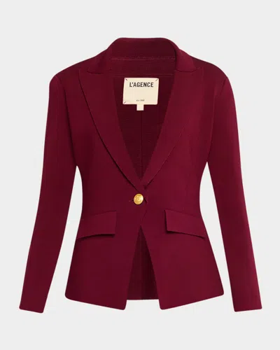 L & Apos;agence Chamberlain Knit Blazer In Brown
