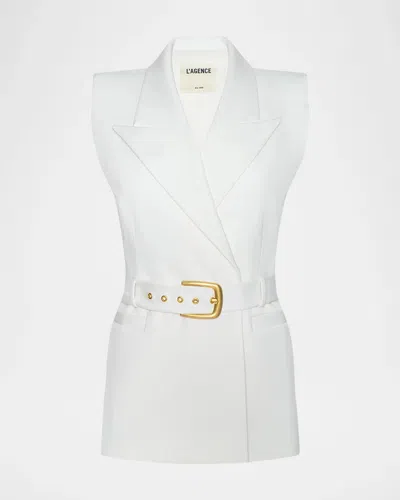 L & Apos;agence Emerly Belted Vest In White