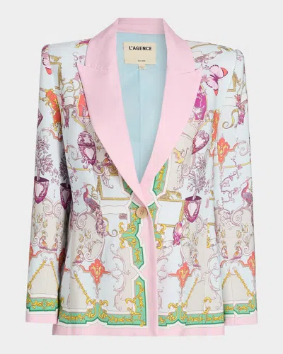 L & Apos;agence Gweny Scarf-print Relaxed Blazer In Multi Baro