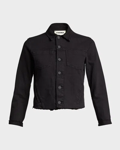 L & Apos;agence Janelle Slim Raw-edge Denim Jacket