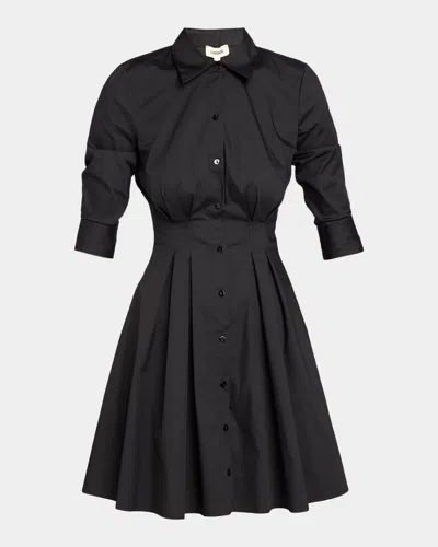 L & Apos;agence Journi Pintucked Shirtdress In Black
