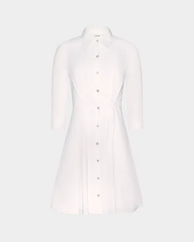 L & Apos;agence Journi Pintucked Shirtdress In Neutral