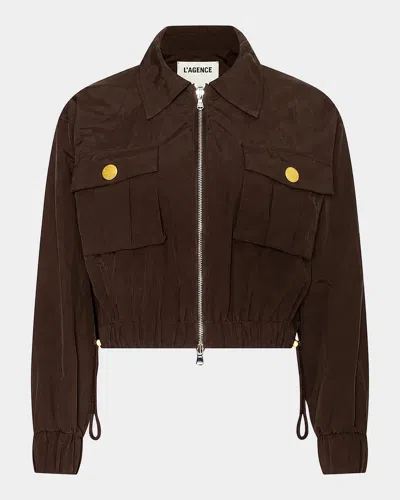 L & Apos;agence Kade Cargo Pocket Windbreaker Jacket In Dark Java