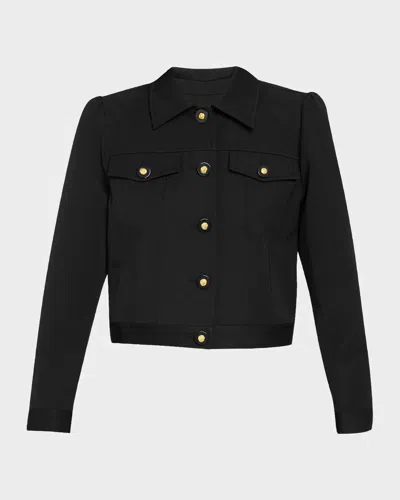 L & Apos;agence Kasey Cropped Jacket In Animal Print