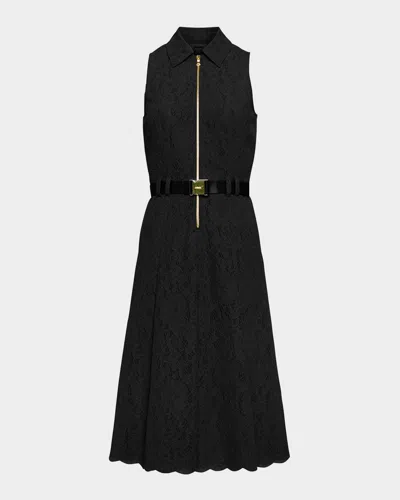 L & Apos;agence Kylo Belted Lace Shirtdress In Black