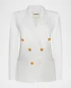 L & Apos;agence Kyomi Double-breasted Blazer In White