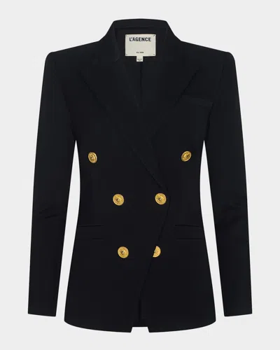 L & Apos;agence Kyomi Double-breasted Blazer In Black