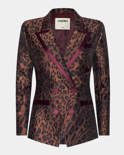 L & Apos;agence Kyomi Leopard-print Blazer In Tn Mlt Jav