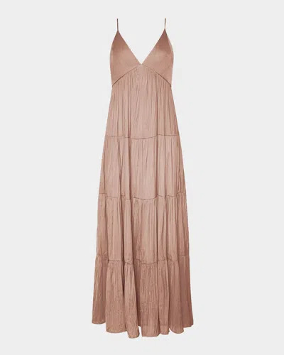 L & Apos;agence Lua Tiered Maxi Dress In Brown