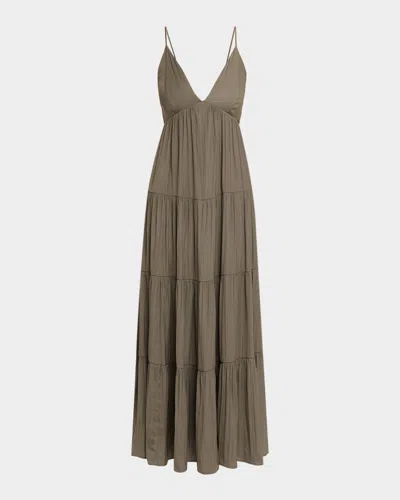 L & Apos;agence Lua Tiered Maxi Dress In Brown
