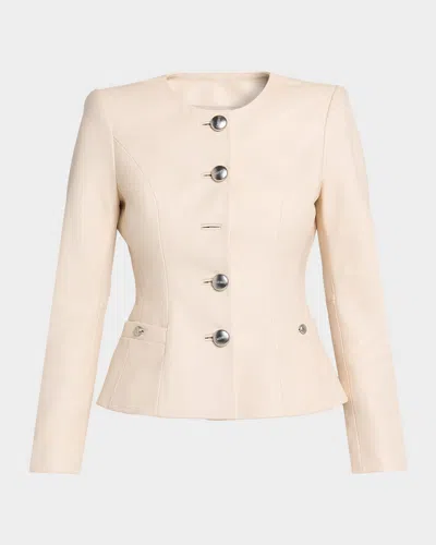 L & Apos;agence Mariella Collarless Leather Jacket