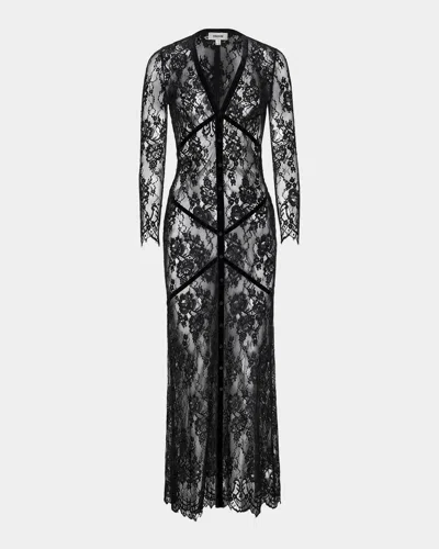 L & Apos;agence Poesy Lace Maxi Dress In Black