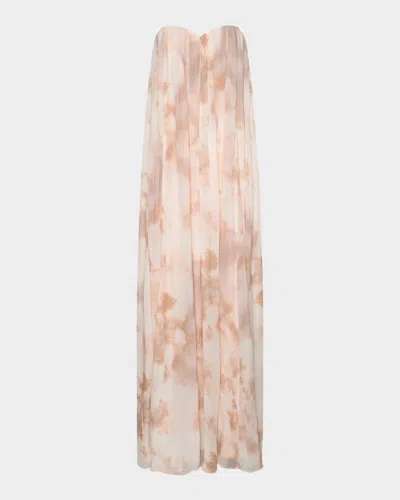 L & Apos;agence Raine Strapless Pleated Trapeze Gown