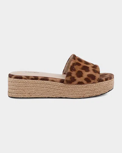 L & Apos;agence Ramani Leopard-print Suede Espadrille Sandals In Brown