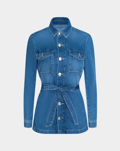 L & Apos;agence Samaya Denim Safari Jacket In Blue