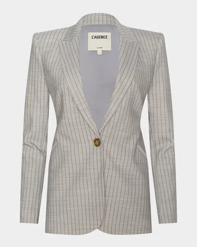 L & Apos;agence Sheila Structured Single-breasted Blazer In Gray