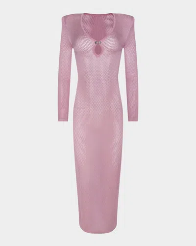L & Apos;agence Sydney Open-stitch Cutout Bodycon Maxi Dress In Purple