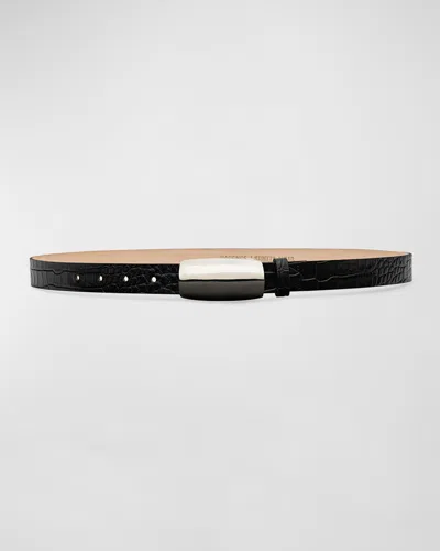 L & Apos;agence X Streets Ahead Marlowe Embossed Leather Belt In Black