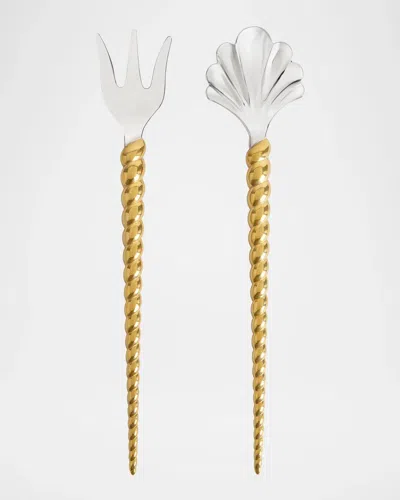 L & Apos;objet 2-piece Goldtone Stainless Steel Serving Set