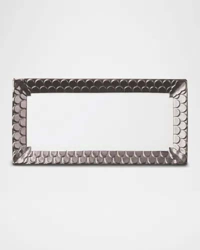 L & Apos;objet Aegean Platinum Rectangular Platter, 15.5" In White