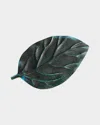 L & Apos;objet Cenote Large Leaf Platter In Green
