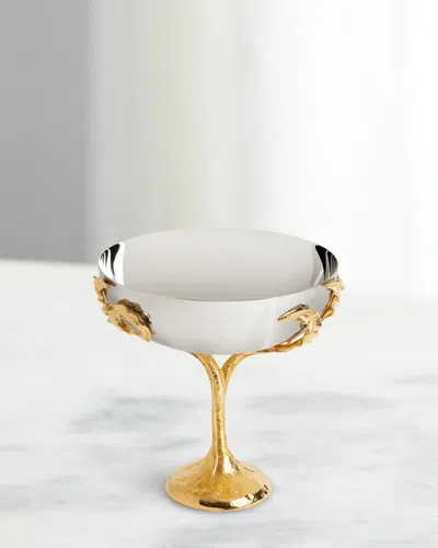 L & Apos;objet Fern Bowl On Stand In Silver