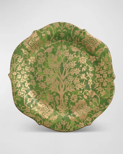 L & Apos;objet Fortuny Alberelli Large Platter, 14" Round In Green