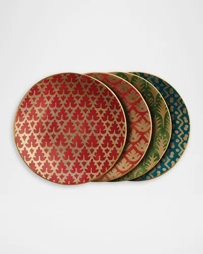 L & Apos;objet Fortuny Assorted Canape Plates, Set Of 4 In Multi