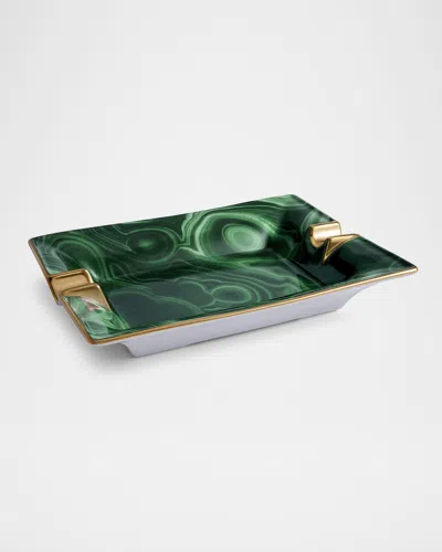 L & Apos;objet Malachite Ashtray In Green
