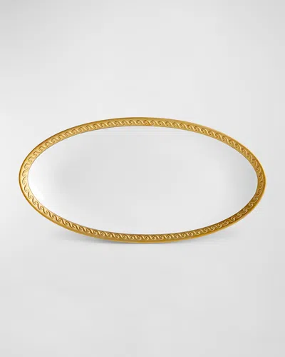 L & Apos;objet Neptune 24k Gold-rimmed Oval Platter, 14"