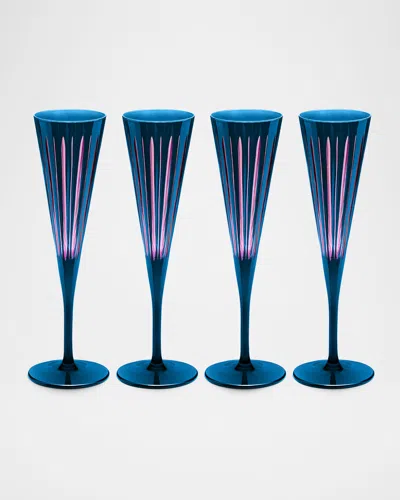 L & Apos;objet Prism 6 Oz. Champagne Flutes, Set Of 4